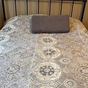 Pottery Barn Jacqueline Medallion Gray Full/Queen Duvet 2 Euro Shams
